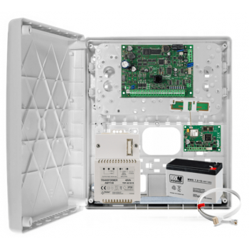 ZESTAW ALARMOWY SATEL INTEGRA 24 + OPU-3P + INT-GSM + MWS 7Ah